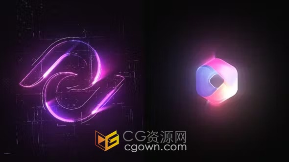 适合IT电子科技企业品牌LOGO发光动画演绎-AE模板