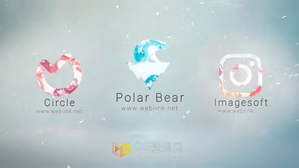 魔法粒子特效雪花飞舞LOGO演绎动画视频AE模板