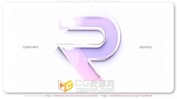 白色风格光泽视觉效果时尚企业新品牌LOGO动画-AE模板