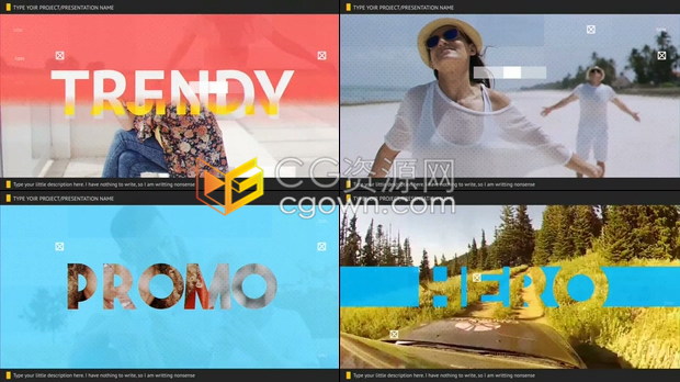 时尚流行演示企业创意介绍幻灯片-AE模板免费下载