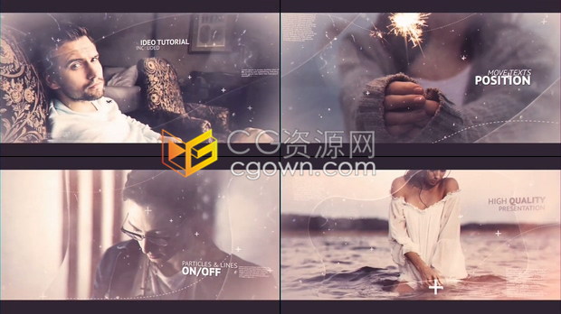 优雅唯美视差效果图文标题商业片宣传时尚电影幻灯片-AE模板下载