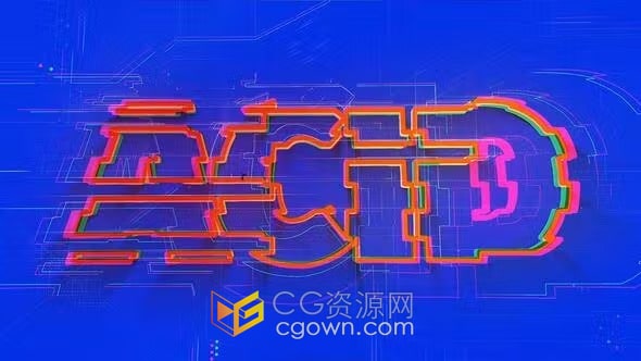 高科技故障动画LOGO演绎视频片头-AE模板