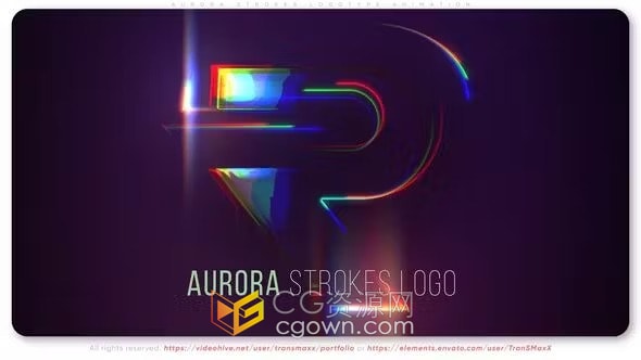 具有色差和极光效果的激光光束科技LOGO动画-AE模板