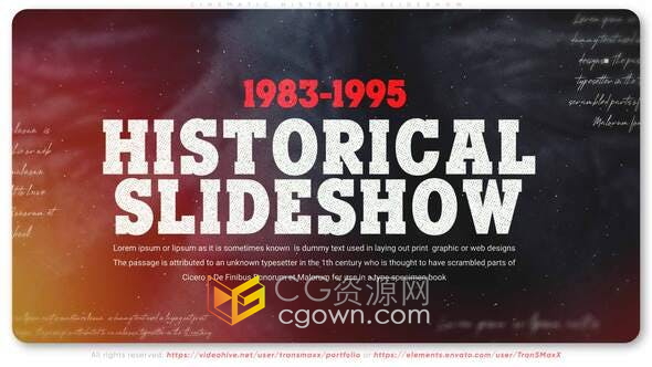 AE模板-历史电影幻灯片旧报纸政治军事纪录片相册视频制作
