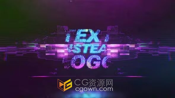 故障和扭曲效果动态动画冲击波效果技术LOGO-AE模板