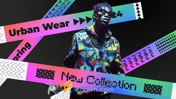 10个动画贴纸创意多彩卡片标签贴纸动态图形标题元素-AE模板