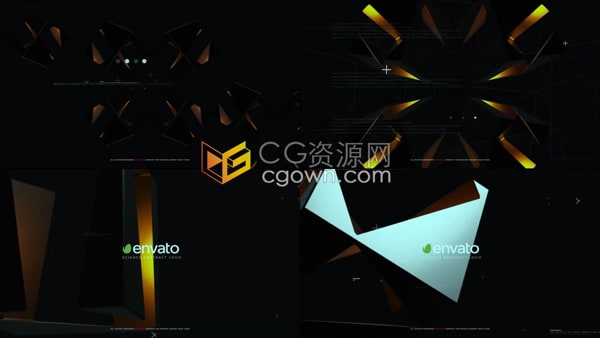 AE模板-3d抽象盒子标志奇妙科学健康医疗抽象框LOGO片头演示