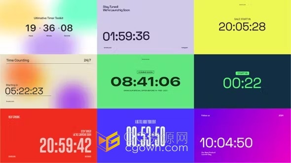 流媒体倒计时直播活动公告倒数计时器动画-AE模板