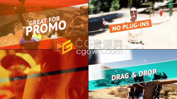 故障标题元素动画旅行美食时尚动态促销演示视差图文幻灯片-AE模板