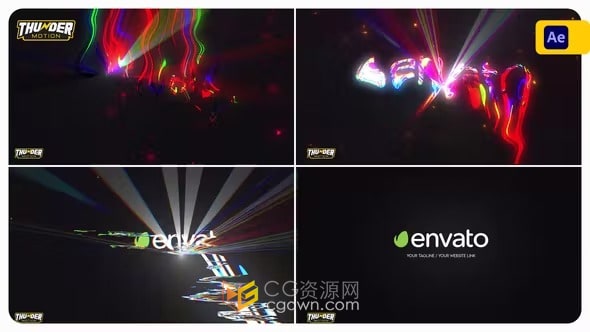 AE模板-rgb拆分彩色故障标志动画Colorful Glitch Logo Reveal