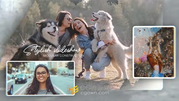 温馨幻灯片回忆照片视频相册-AE模板