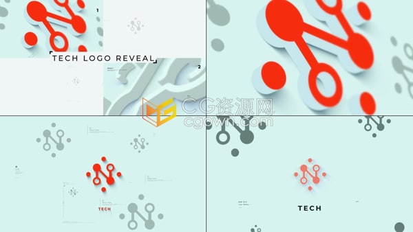 AE模板-创新科技3D元素科技标志揭晓Tech Logo Reveal