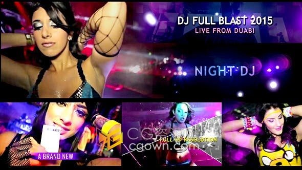 AE模板-夜总会派对活动预告片舞蹈迪斯科舞娱乐事件DJ音乐视频