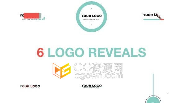 6种图形动画LOGO片头带介绍文字标题效果视频-AE模板下载