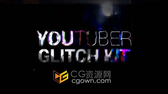 AE模板-视频博客频道订阅动态故障现代设计视频字幕包装制作