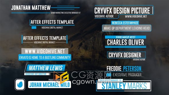 AE模板-12种设计视频字幕条带入出场动画效果