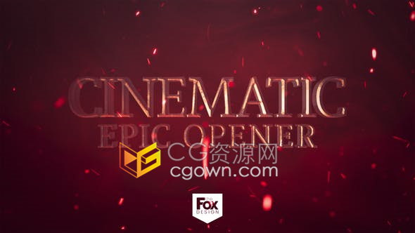 电影开场视频片头AE模板下载3D金属文字动画火花粒子飞溅效果