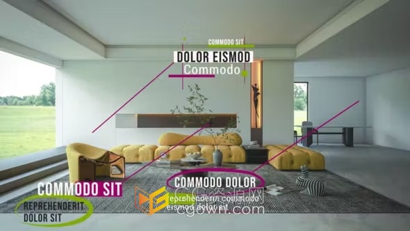 Colorful Callout Titles彩色标注标题-AE模板