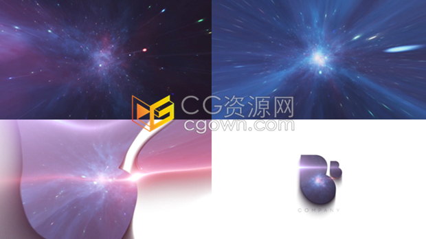 4K视频片头AE模板下载星系星云涡旋隧道空间动画LOGO汇聚效果