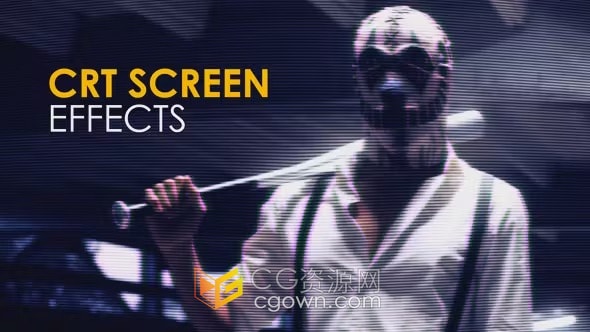 16个CRT屏幕效果创意动画元素叠加-AE模板