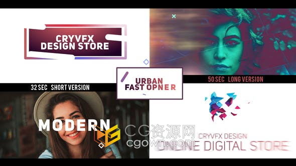 AE模板-Urban Fast Opener动态能量动作快速介绍开场介绍视频