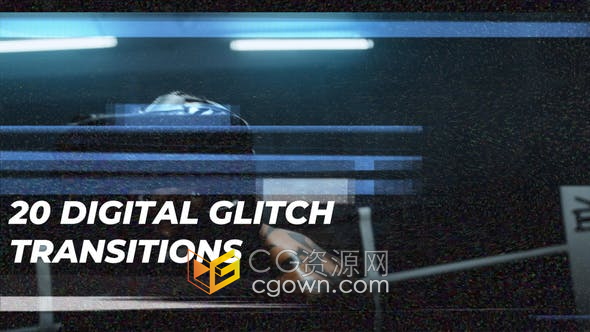 AE模板-20种数字信息故障视频转场特效Digital Glitch Transitions