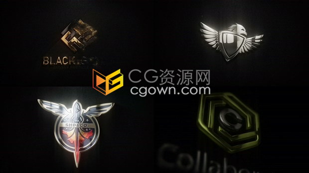 高贵3D光泽金属材质LOGO动画粒子沙散发动画效果视频片头-AE模板下载