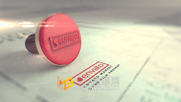AE模板-机密档案文件公司公章邮票印章盖章动画视频
