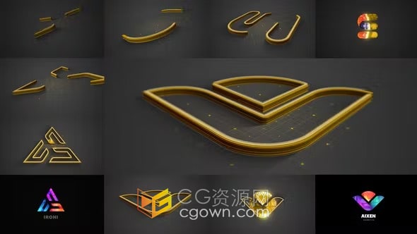 动感3D描边标志LOGO动画-AE模板