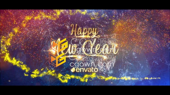 金色文字标题动画魔术粒子效果圣诞节冬季祝福视频制作-AE模板下载