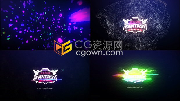 数字故障RGB分割信号损坏效果标志标识LOGO展示动画-AE模板下载