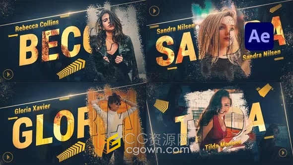 超酷的素描漫画风格化人物介绍视频开场白-AE模板