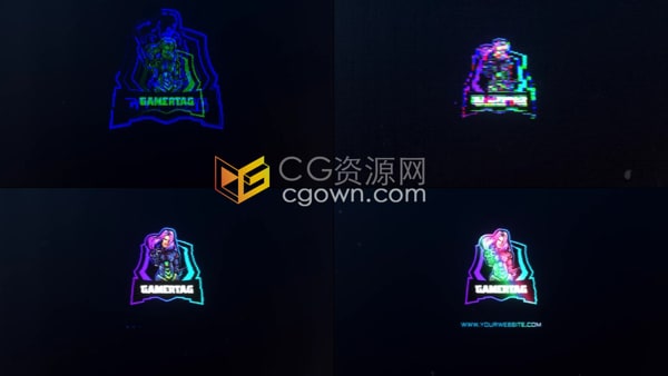 AE模板-电子竞技游戏结束屏幕故障标志动画Glitch Logo V3