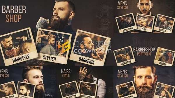 AE模板-时髦发廊理发店作品集美容美发广告宣传视频相册