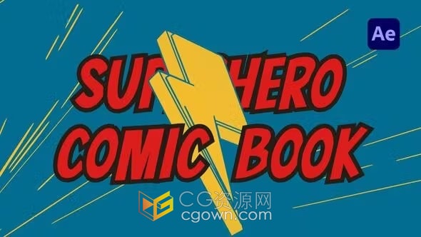 卡通漫画主题颁奖开场片头文字草图LOGO动画-AE模板