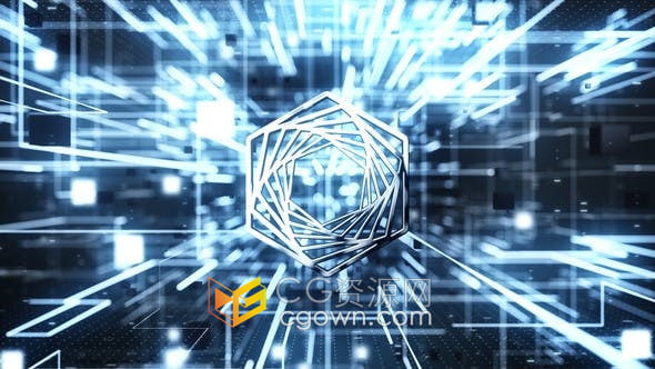 AE模板-数字连接发光线条网格网络科学技术宣传介绍视频