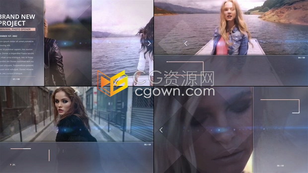 现代商业品牌介绍视频相册明亮干净城市旅游宣传幻灯片-AE模板