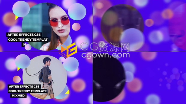 彩色可爱气泡幻灯片制作儿童聚会时尚派对产品促销餐厅介绍视频-AE模板