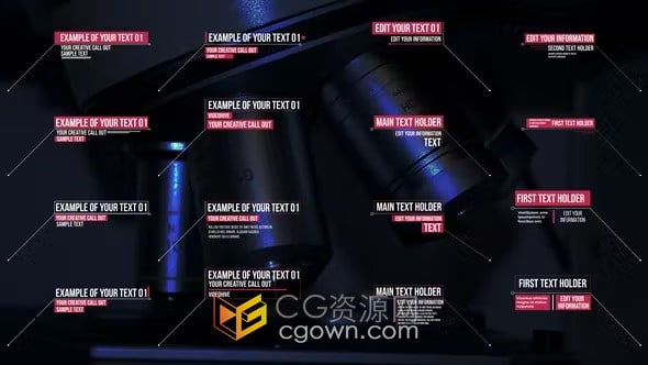 16个未来数字风格Calls Outs高科技线条呼出标题-AE模板