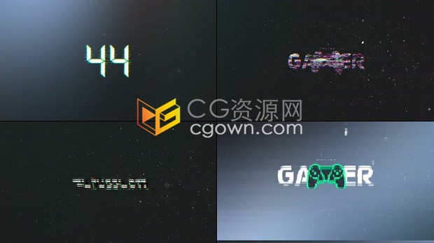 数字倒计时错误信号游戏玩家小故障徽标揭示LOGO片头-AE模板下载