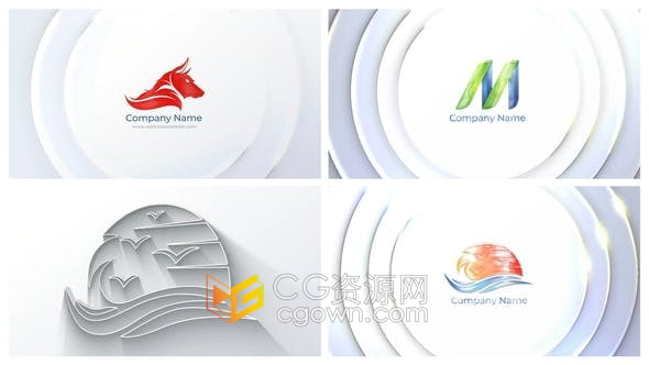 AE模板-三维轮廓倒角光泽反射阴影辉光LOGO动画视频
