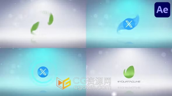 AE模板-明亮散景动画旋转冲击汇聚商业品牌LOGO片头