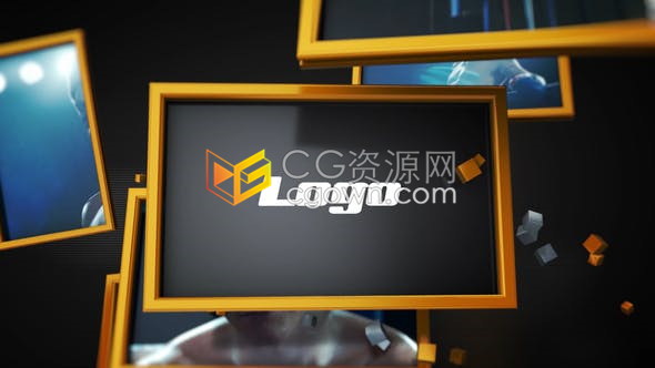 三维复古相框照片展示图文幻灯片相册免费下载-AE模板下载