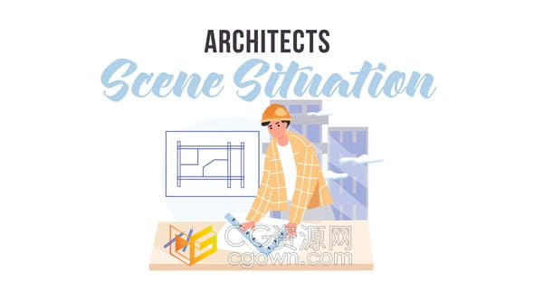 AE模板-建筑师现场情况介绍图形动画8种场景视频Architects Scene Situation