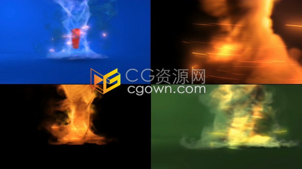 龙卷风闪电烟雾风暴粒子特效演绎LOGO视频片头动画-AE模板下载