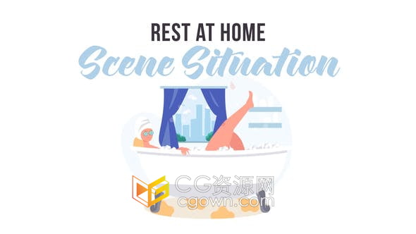 AE模板-在家休息一天正常作息时间表介绍图形动画视频效果