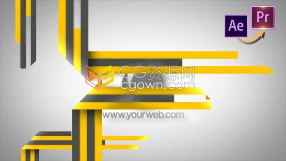 线条丝带条纹图形动画标志LOGO视频片头制作-PR预设与AE模板下载
