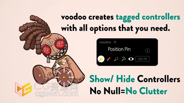 Voodoo 1.0 AE脚本木偶图钉工具绑定控制+使用教程