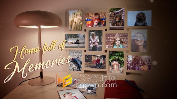 AE模板-我的家庭回忆婚礼周年纪念庆祝友谊爱情视频相册