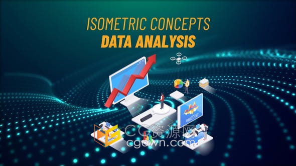 AE模板-3D数据分析组成概念创作发展目标市场营销介绍视频图形动画